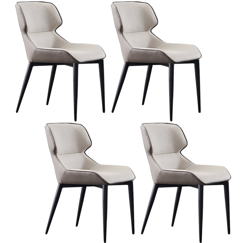 Nordic Style Leder Esszimmerstuhl Wingback Seitenstuhl für den Heimgebrauch