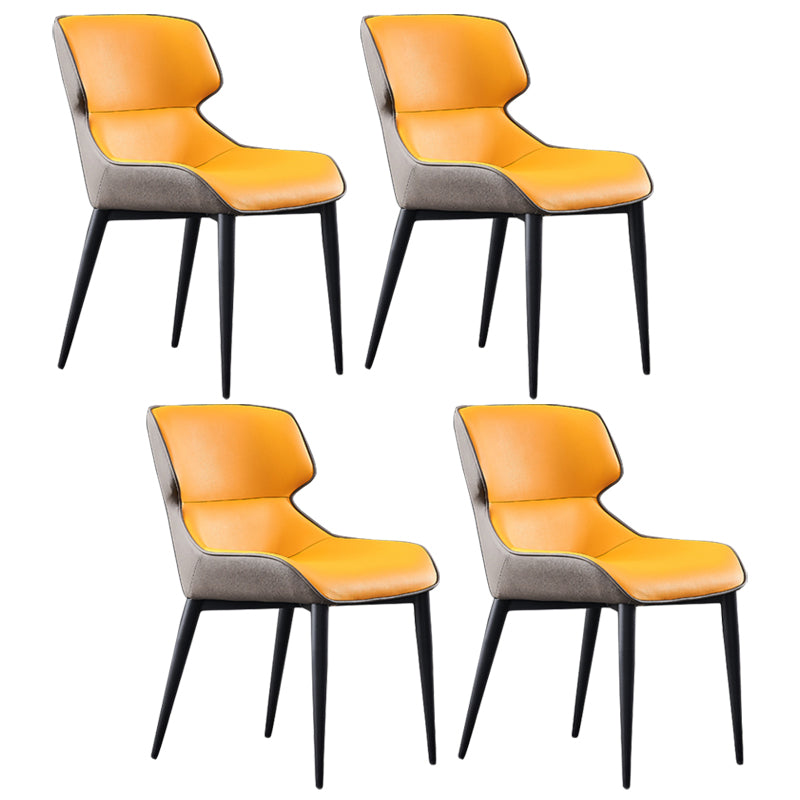 Nordic Style Leder Esszimmerstuhl Wingback Seitenstuhl für den Heimgebrauch