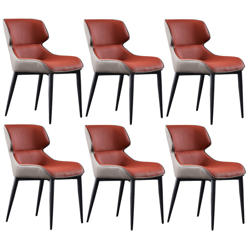 Nordic Style Leder Esszimmerstuhl Wingback Seitenstuhl für den Heimgebrauch