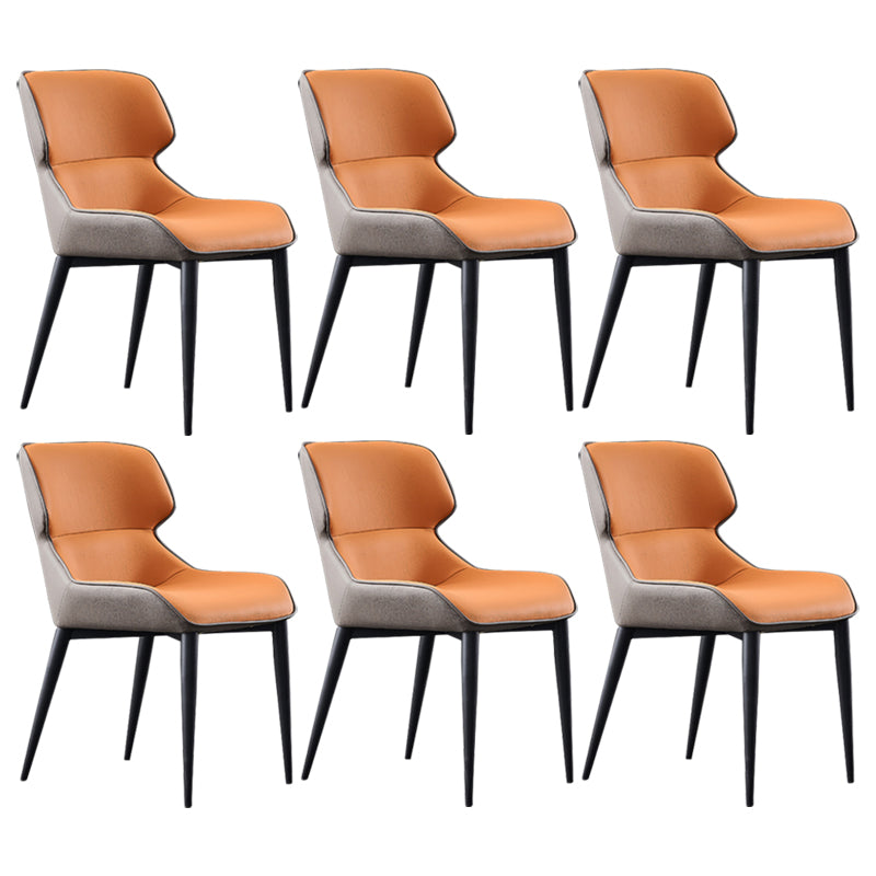 Nordic Style Leder Esszimmerstuhl Wingback Seitenstuhl für den Heimgebrauch