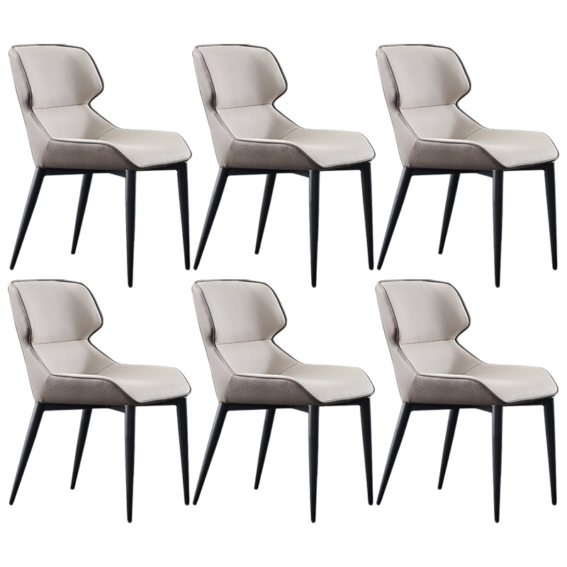 Nordic Style Leder Esszimmerstuhl Wingback Seitenstuhl für den Heimgebrauch