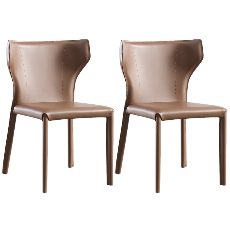 Moderner Ledermatt Mattes Side Stuhl Wingback Side Stuhl für Esszimmer