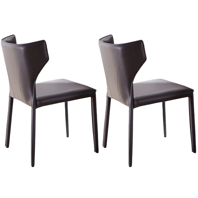 Moderner Ledermatt Mattes Side Stuhl Wingback Side Stuhl für Esszimmer