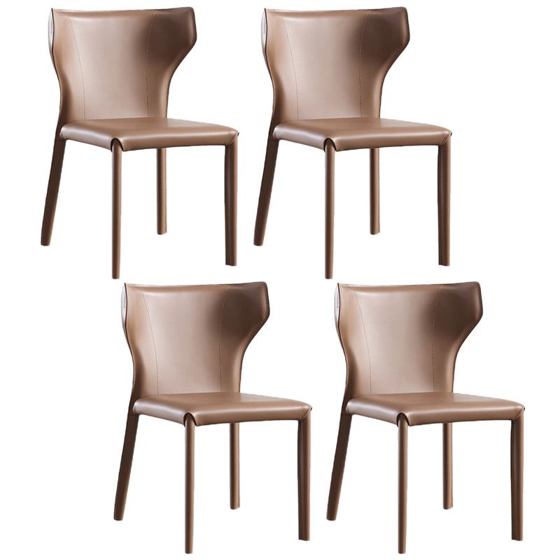 Moderner Ledermatt Mattes Side Stuhl Wingback Side Stuhl für Esszimmer