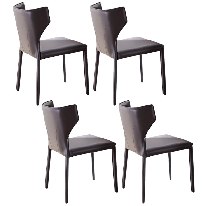 Moderner Ledermatt Mattes Side Stuhl Wingback Side Stuhl für Esszimmer