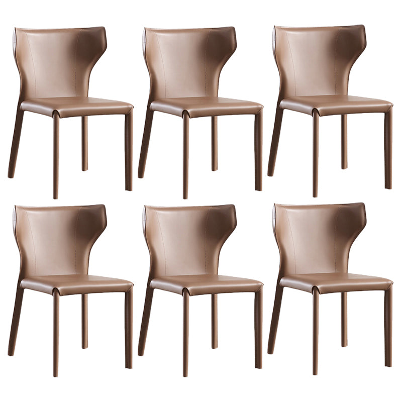 Moderner Ledermatt Mattes Side Stuhl Wingback Side Stuhl für Esszimmer