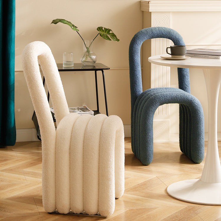 Silla lateral moderna de la cocina de las sillas laterales de las lanas de cordero 16" espalda abierta ancha que cena la silla lateral