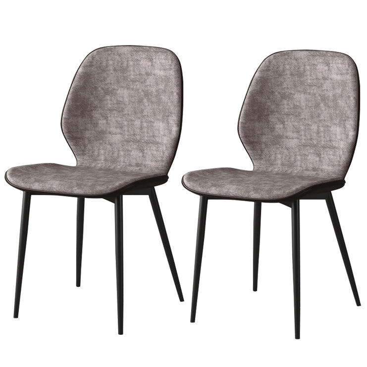 Faux Leather Contemporary Dining Room Chair Matte Finish Solid Back Dining Chairs