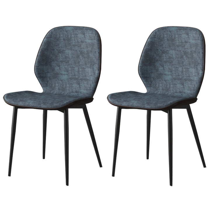 Faux Leather Contemporary Dining Room Chair Matte Finish Solid Back Dining Chairs