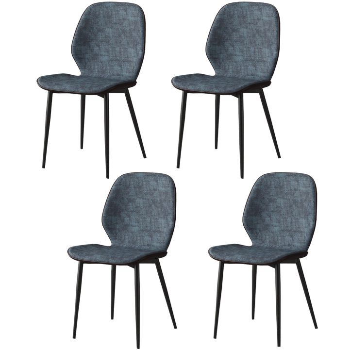 Faux Leather Contemporary Dining Room Chair Matte Finish Solid Back Dining Chairs