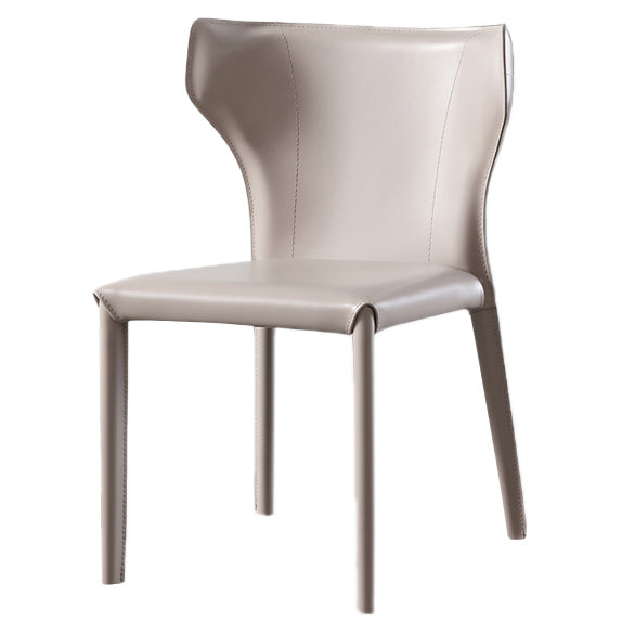 Moderner zeitgenössischer Leder -Essstuhl reiner Farbwingback -Nebenstuhl