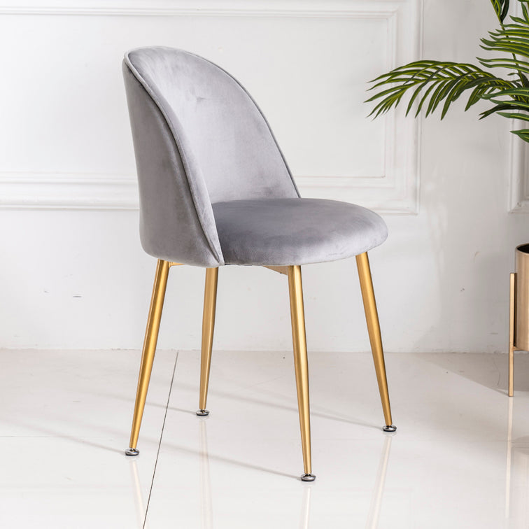 Glam Style 16.5'' Wide Dining Room Chair Solid Back Side Chair with 4 Legs for Home Use
