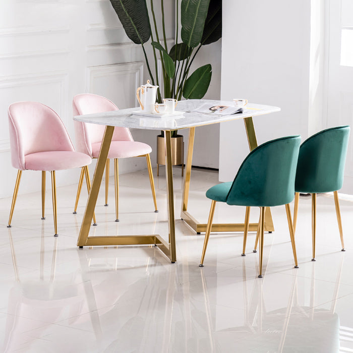 Glam Style 16.5'' Wide Dining Room Chair Solid Back Side Chair with 4 Legs for Home Use