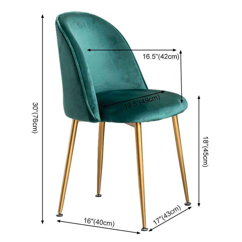 Glam Style 16.5'' Wide Dining Room Chair Solid Back Side Chair with 4 Legs for Home Use