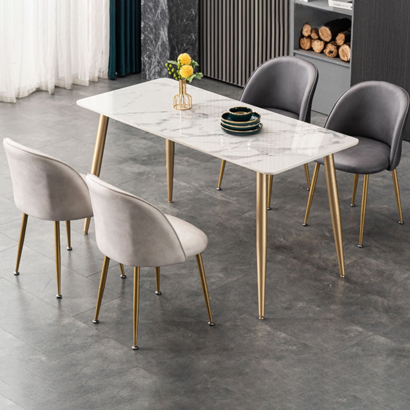 Glam Style 16.5'' Wide Dining Room Chair Solid Back Side Chair with 4 Legs for Home Use