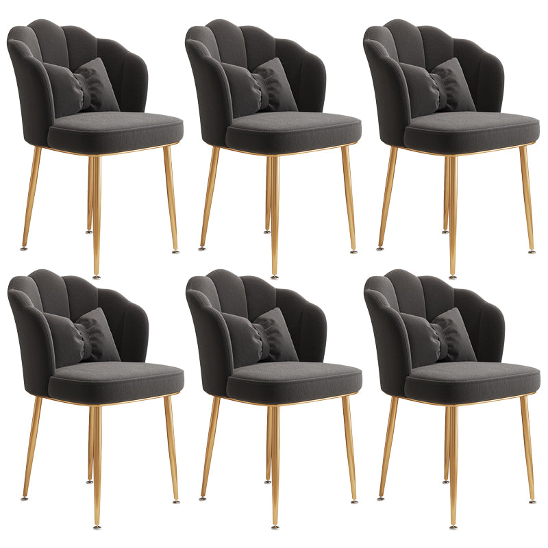 Glam Dining Room Chair 16.5'' Wide Solid Back Chair with 4 Metal Legs for Home Use