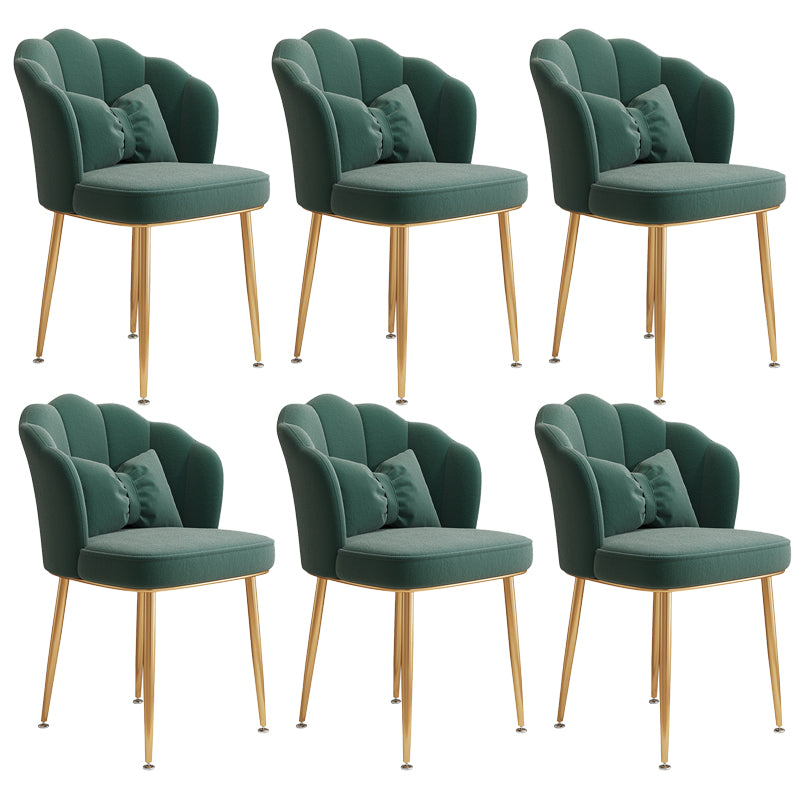 Glam Dining Room Chair 16.5'' Wide Solid Back Chair with 4 Metal Legs for Home Use