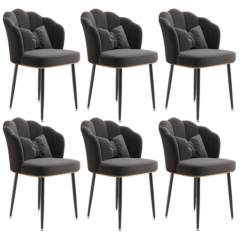 Glam Dining Room Chair 16.5'' Wide Solid Back Chair with 4 Metal Legs for Home Use
