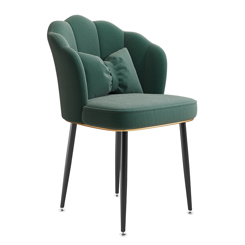 Chaise de salle à manger Glam, chaise à dossier solide de 16,5 po de large avec 4 pieds en métal pour un usage domestique