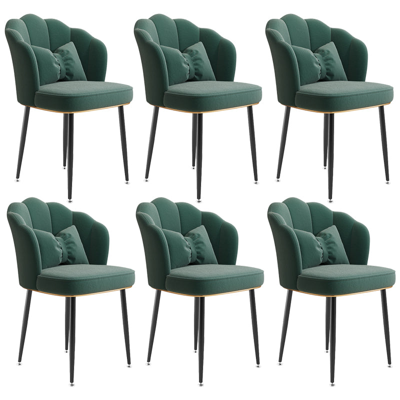 Glam Dining Room Chair 16.5'' Wide Solid Back Chair with 4 Metal Legs for Home Use