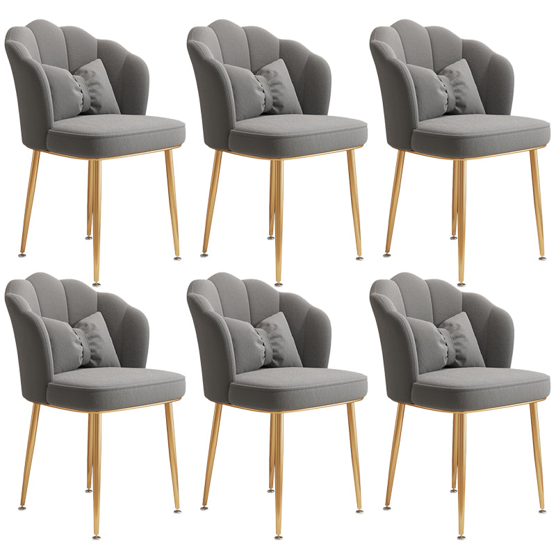 Glam Dining Room Chair 16.5'' Wide Solid Back Chair with 4 Metal Legs for Home Use