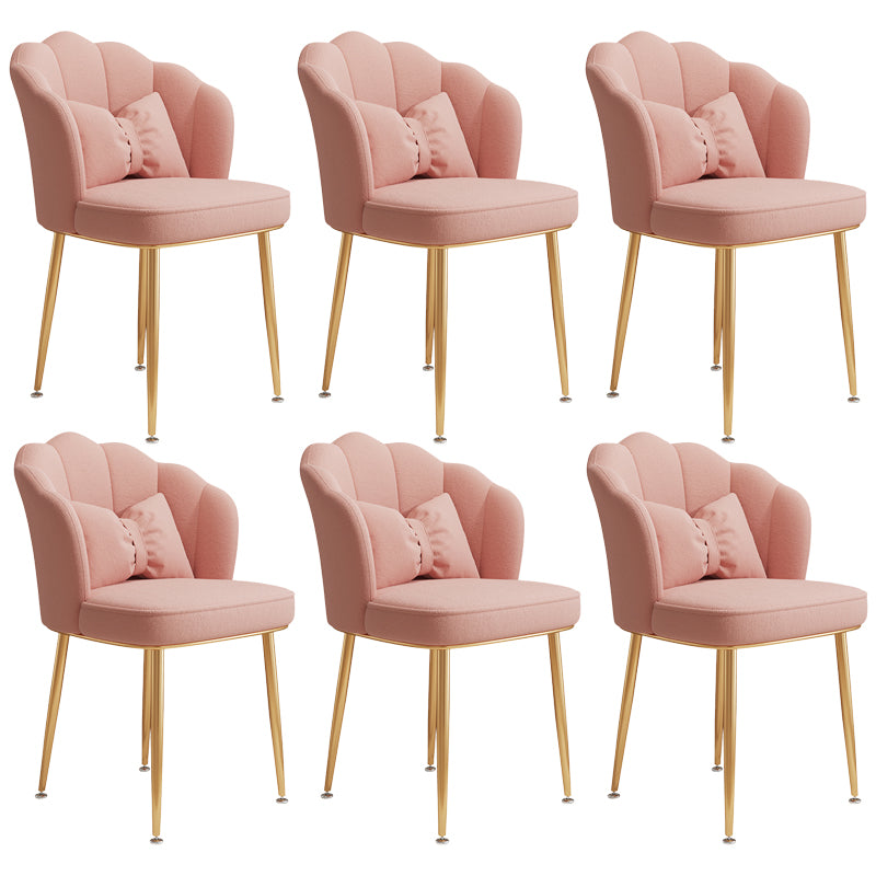 Glam Dining Room Chair 16.5'' Wide Solid Back Chair with 4 Metal Legs for Home Use