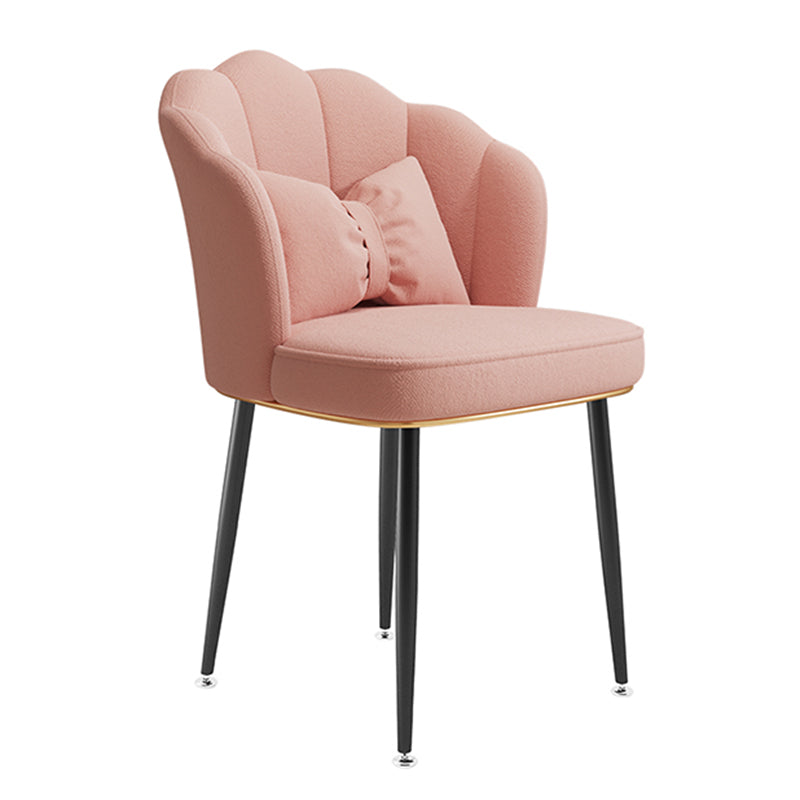 Glam Dining Room Chair 16.5'' Wide Solid Back Chair with 4 Metal Legs for Home Use
