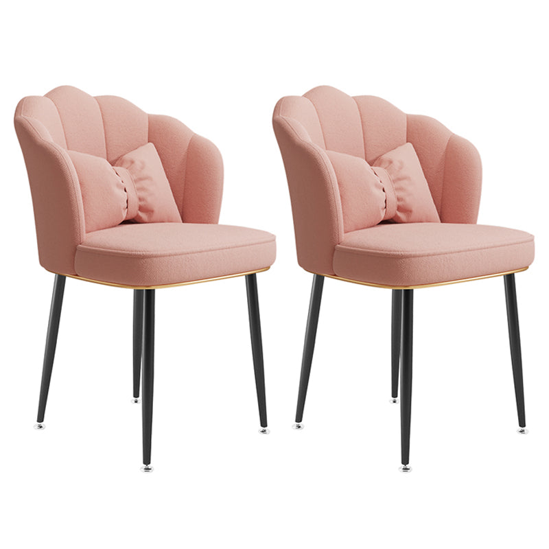 Glam Dining Room Chair 16.5'' Wide Solid Back Chair with 4 Metal Legs for Home Use