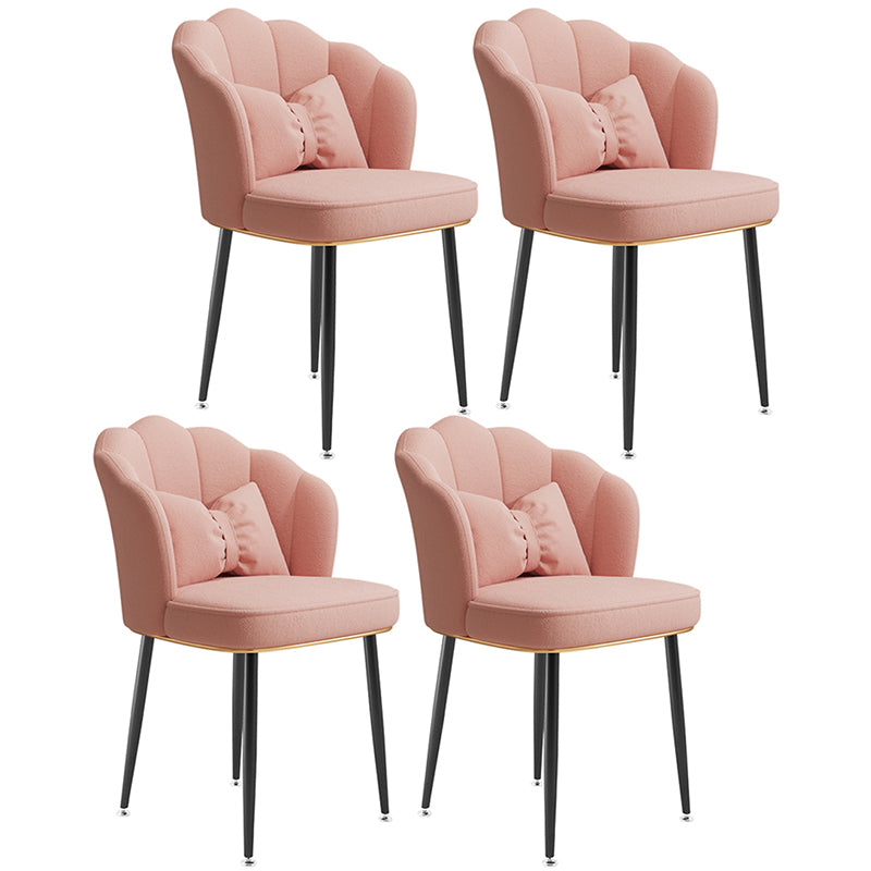 Glam Dining Room Chair 16.5'' Wide Solid Back Chair with 4 Metal Legs for Home Use