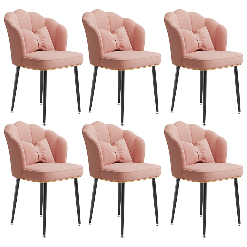 Glam Dining Room Chair 16.5'' Wide Solid Back Chair with 4 Metal Legs for Home Use