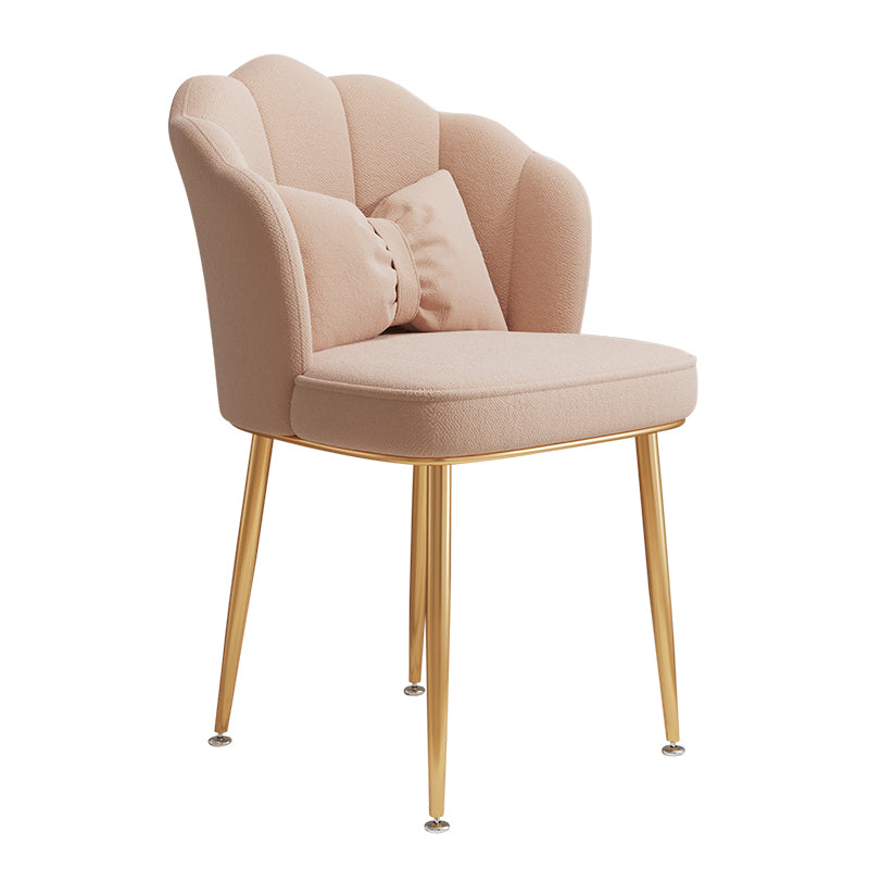 Glam Dining Room Chair 16.5'' Wide Solid Back Chair with 4 Metal Legs for Home Use