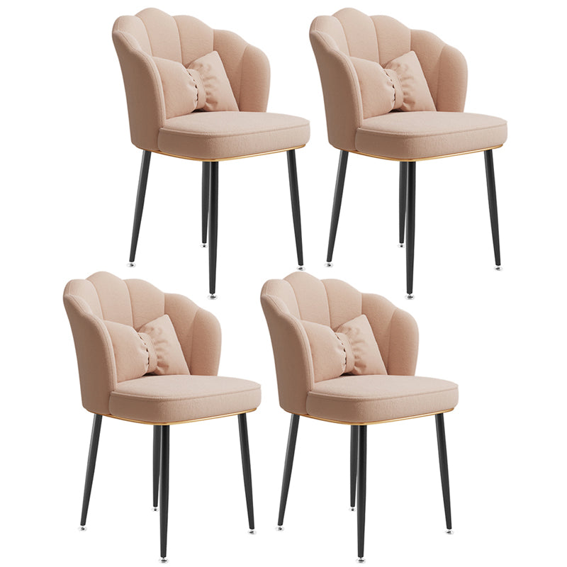 Glam Dining Room Chair 16.5'' Wide Solid Back Chair with 4 Metal Legs for Home Use