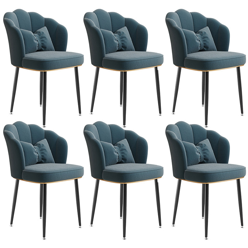 Glam Dining Room Chair 16.5'' Wide Solid Back Chair with 4 Metal Legs for Home Use