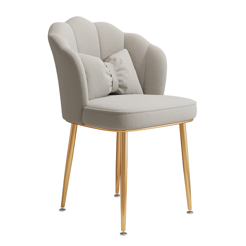 Glam Dining Room Chair 16.5'' Wide Solid Back Chair with 4 Metal Legs for Home Use