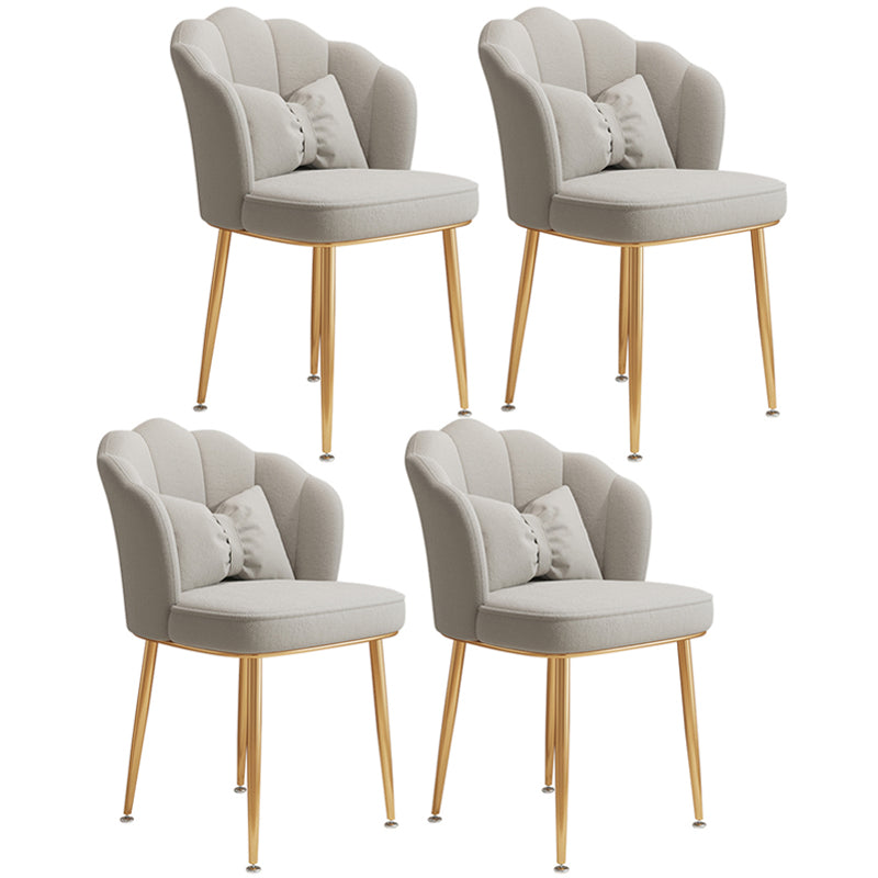 Glam Dining Room Chair 16.5'' Wide Solid Back Chair with 4 Metal Legs for Home Use