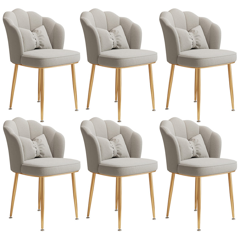 Glam Dining Room Chair 16.5'' Wide Solid Back Chair with 4 Metal Legs for Home Use