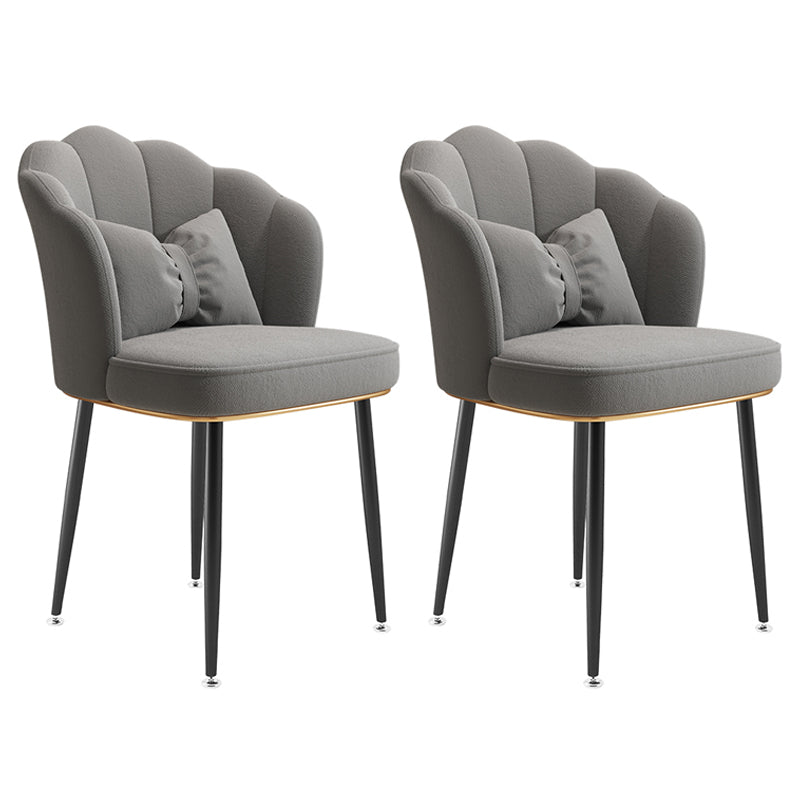 Glam Dining Room Chair 16.5'' Wide Solid Back Chair with 4 Metal Legs for Home Use