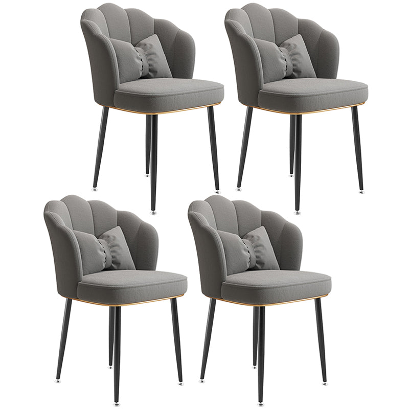 Glam Dining Room Chair 16.5'' Wide Solid Back Chair with 4 Metal Legs for Home Use