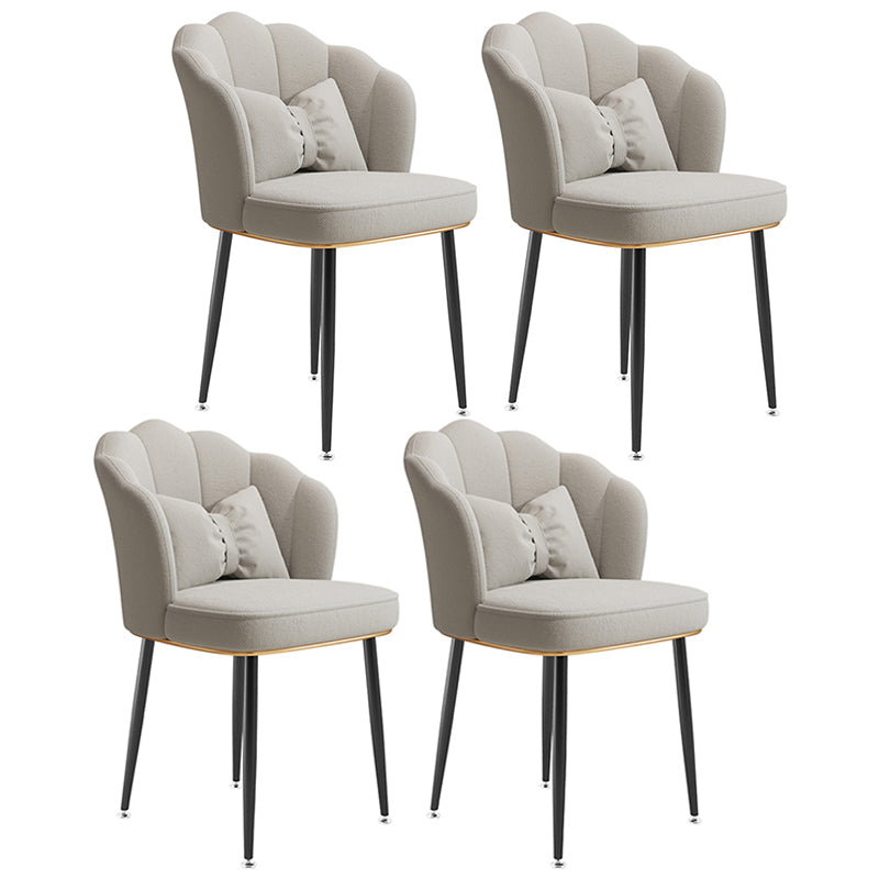 Glam Dining Room Chair 16.5'' Wide Solid Back Chair with 4 Metal Legs for Home Use