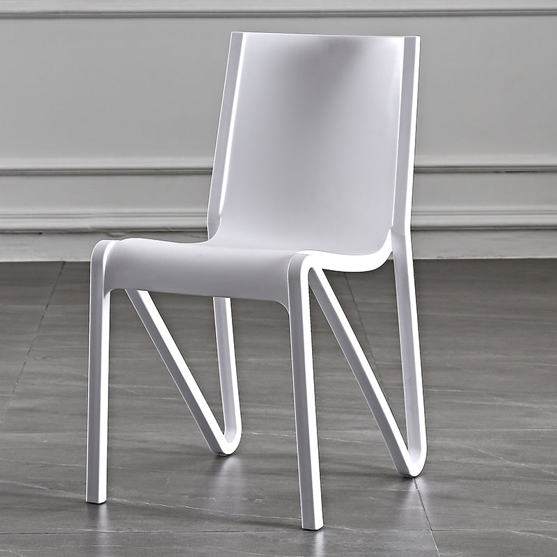 Modern Stackable Square Dining Chair Acrylic Dining Armless Chair for Kitchen