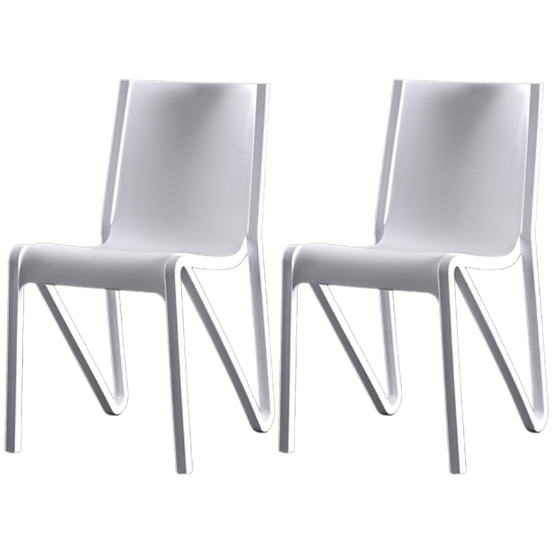 Modern Stackable Square Dining Chair Acrylic Dining Armless Chair for Kitchen