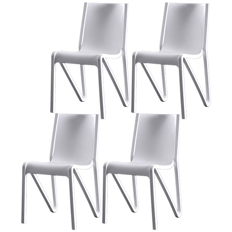 Modern Stackable Square Dining Chair Acrylic Dining Armless Chair for Kitchen