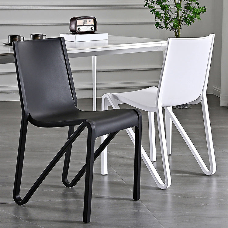 Modern Stackable Square Dining Chair Acrylic Dining Armless Chair for Kitchen