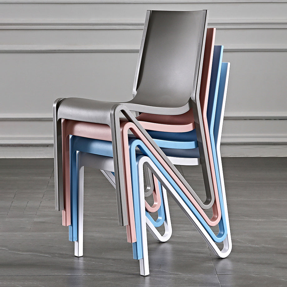 Modern Stackable Square Dining Chair Acrylic Dining Armless Chair for Kitchen