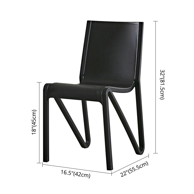 Modern Stackable Square Dining Chair Acrylic Dining Armless Chair for Kitchen