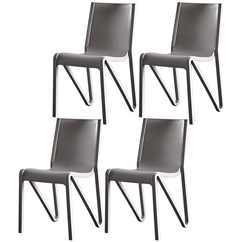 Modern Stackable Square Dining Chair Acrylic Dining Armless Chair for Kitchen