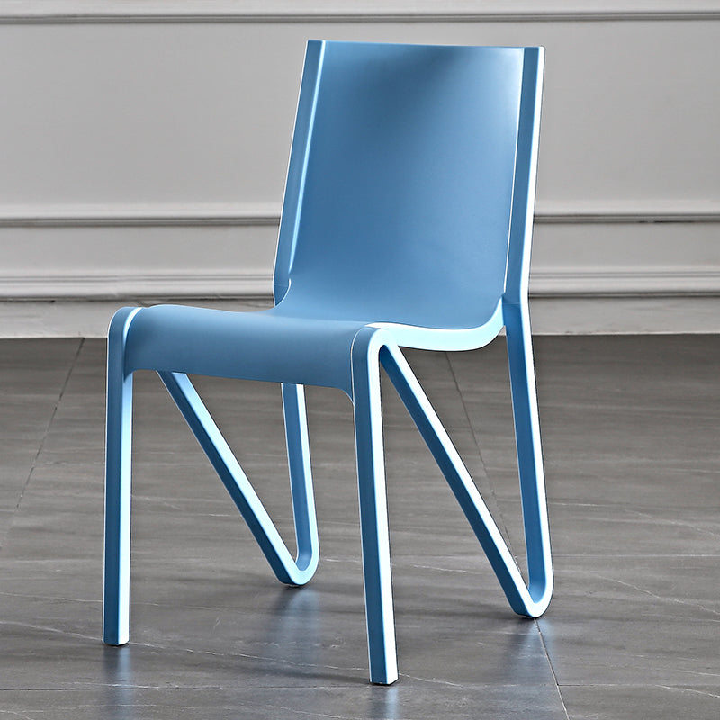 Modern Stackable Square Dining Chair Acrylic Dining Armless Chair for Kitchen