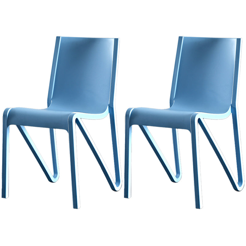 Modern Stackable Square Dining Chair Acrylic Dining Armless Chair for Kitchen