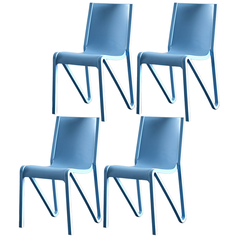 Modern Stackable Square Dining Chair Acrylic Dining Armless Chair for Kitchen