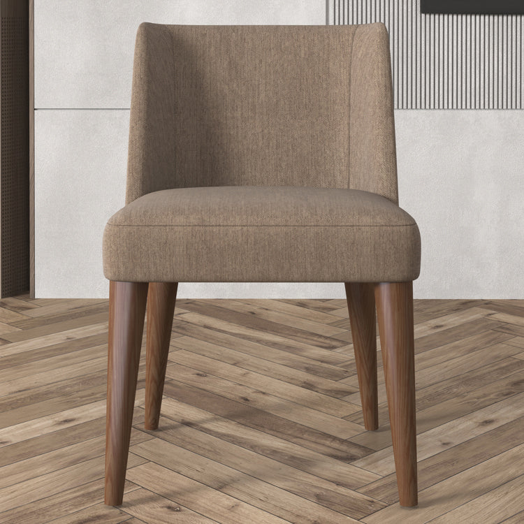Scandinavian Ash Parsons Chair Gray Wood Dressing Chair in Natural Walnut
